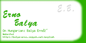 erno balya business card